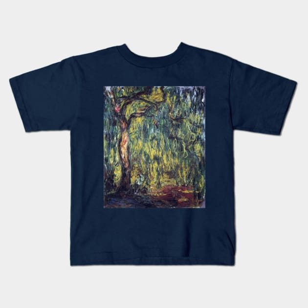 Weeping Willows by Claude Monet Kids T-Shirt by MasterpieceCafe